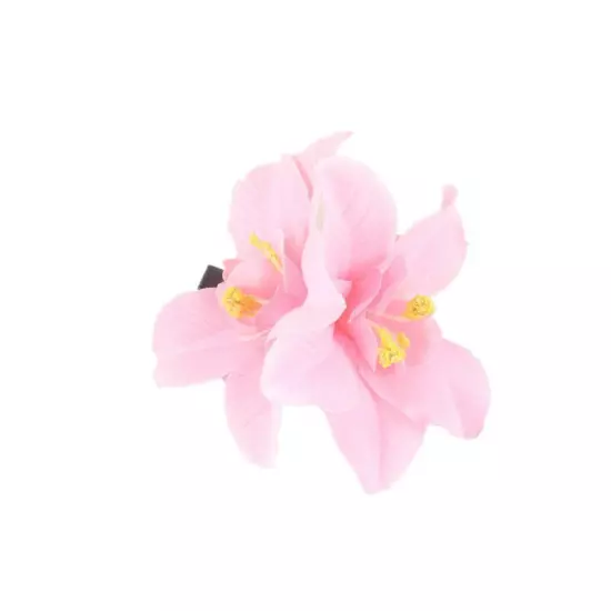 Orchid Flower Hair Clip Slide Grip Wedding Bridesmaid Prom Ball Vintage Pin 