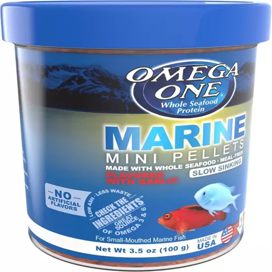 Omega One Marine Mini Pellets with Garlic, 3.5 oz