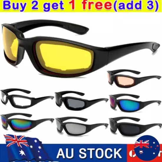 Motorcycle Glasses Riding Wind Resistant Pad Comfortable Jetski Windproof AU