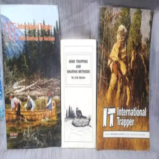 Lot of 3 Soft Cover Trapping Books Mink Trapping And Snaring Method's + 2 Trap