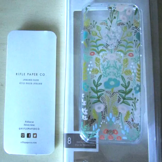 Rifle Paper Co Clear/Floral Protective Phone Case for iPhone 8/7/6/6s NIB