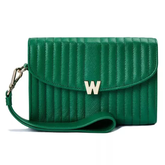 WOLF Mimi Crossbody Bag with Wristlet in Forest Green Color-NWT-Org Pkg-768312