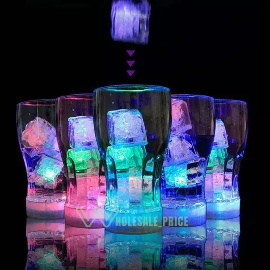 40 pieces Rainbow Flash Color Light Up Party Rave club Wedding LED Glow Ice Cube