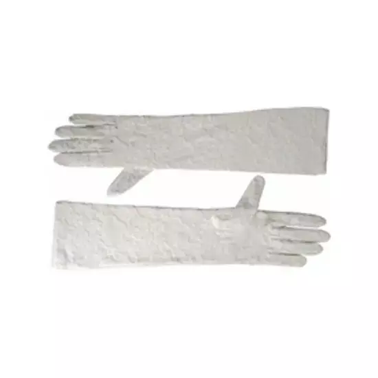 Adult White Opera Length Stretch Lace Gloves Color: White, Size: Standard Size