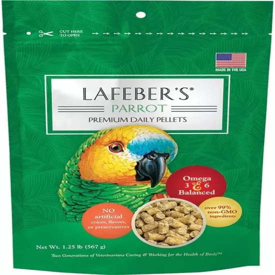 Premium Daily Diet Pellets for Parrots 1.25 Lb Tub