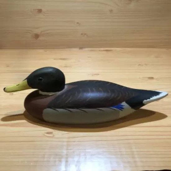 Mallard drake # 124,1982 ~Signed Andrea Carver, Wood Dusk Decoy, Newtown,PA