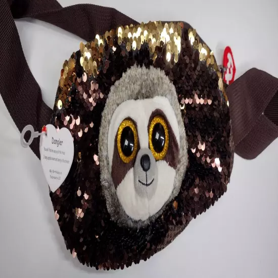 LEMUR SEQUIN FANNY BELT Bag NEW Ty RAVE PARTY (Fanny-pack) DANGLER Brown Animal