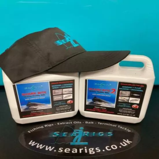 Searigs 100% Pure Fish Oil 2 x 1ltr Bait Attractant For Sea Fishing Free Cap 