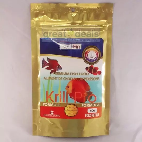 NorthFin Krill Pro Formula 1mm Pellets 80g Carnivore Omnivore Premium Fish Food