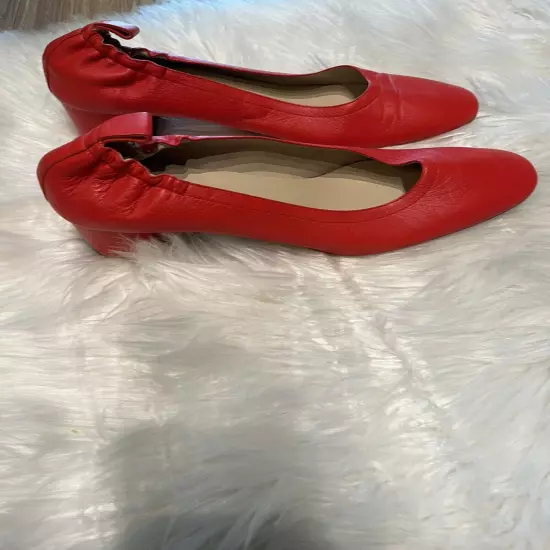 Everlane Women's Red The Italian Leather Day Heel Size 11 Pre Owned