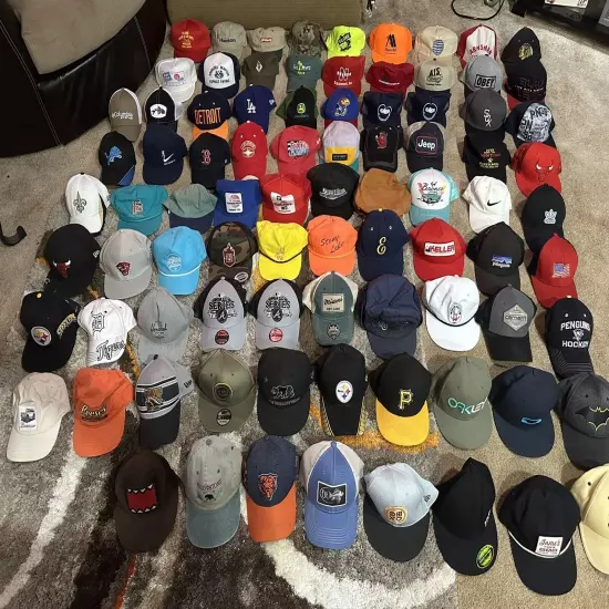 Huge Hat Bundle Of Vintage, Snap back, Sports, Etc Bundle-86 Total