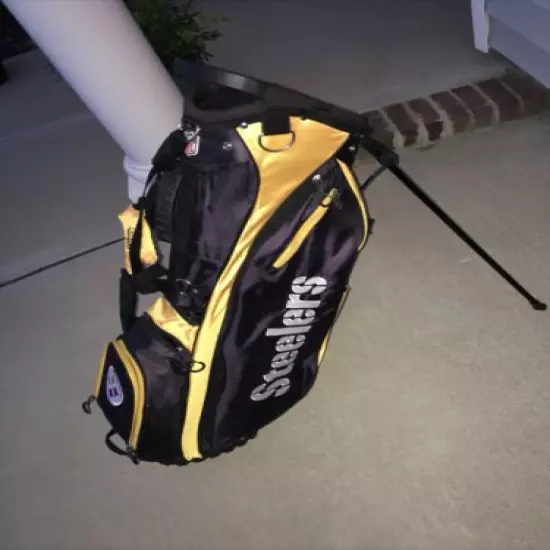 WILSON NFL Pittsburgh Steelers LIGHTWEIGHT CARRY SHOULDER STRAP STAND GOLF BAG 