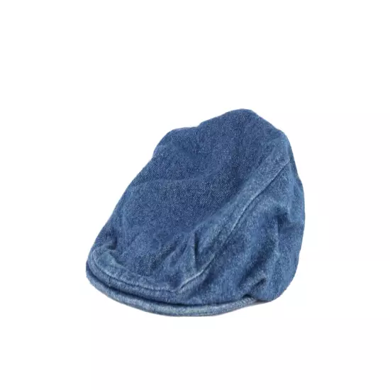 Vtg 60s Union Made Distressed Denim Jean Newsboy Cabbie Hat Cap Blue Small USA