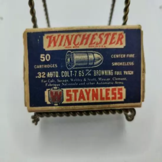 Winchester 50 Cartridges 32 Auto Colt Stay Staynless. Box Only. F