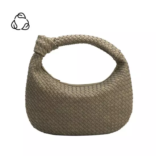 Melie Bianco Brigitte Large Satchel Recycled Vegan Woven Knot Bag Anthropologie!