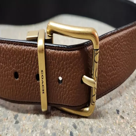 Coach Wide Harness Cut-TO-Size Reversible Brown/Black Belt 