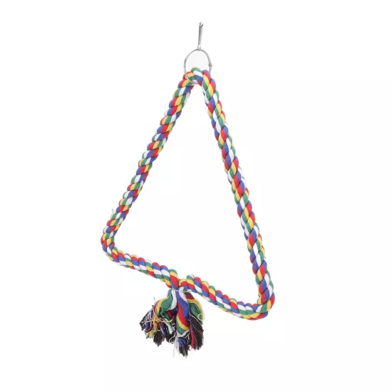 Bird Swing Toy Triangular Colorful Climbing Playing Rope Parrots Perch Stand for