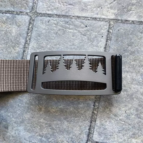 New Grip6 Belt With Forest Trees Belt Buckle Metal