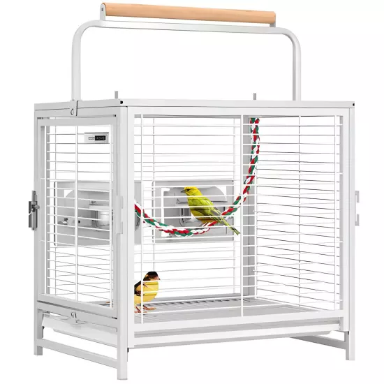 19'' Wrought Iron Bird Travel Carrier Cage Parrots Conures Lovebird Cockatiel