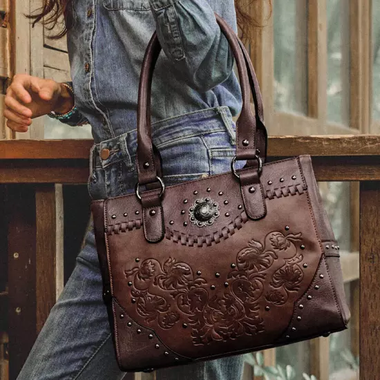 Women Tote Leather Concealed Carry Purse Handle Shoulder Handbag Bag Wallet