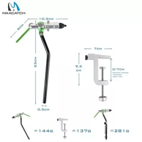  Rotary Fly Tying Vise Alloy Travel Vice