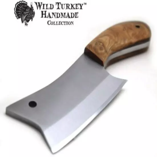 Wild Turkey Handmade Collection 7" Fixed Blade Chef Cleaver Hatchet w. Sheath