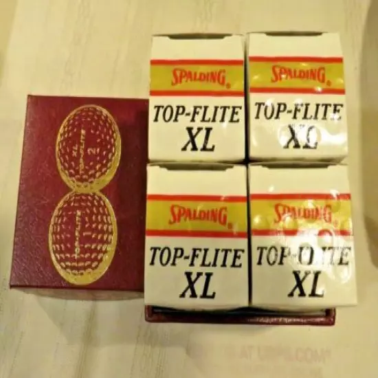 Dozen (12) Vintage 1980 Top Flite XL Golf Balls within a Desk Calendar