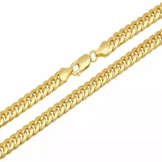 10k Yellow Gold 4mm-5.5mm Miami Cuban Link Chain Necklace Bracelet 7"-30" Hollow