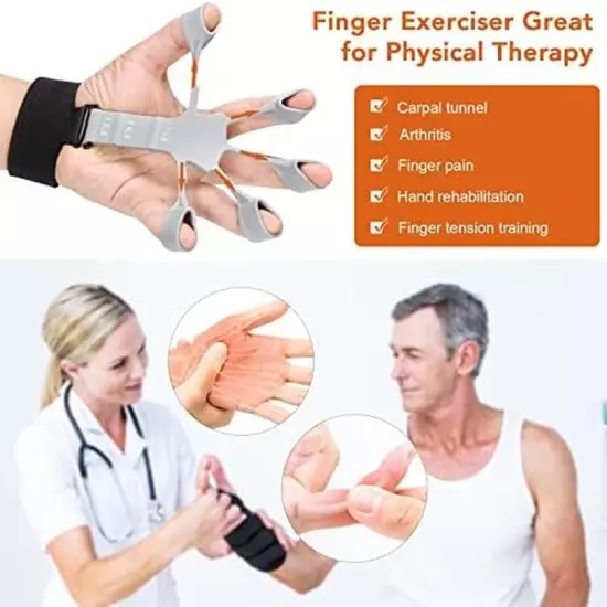 Hand Grip Strengthener - Adjustable Finger Exerciser and Finger Stretcher - Grip