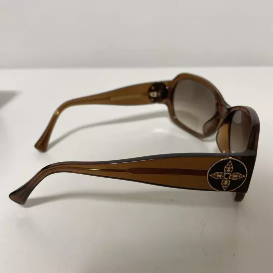 Louis Vuitton Authentic Ursula Strass Sunglasses Z0135E Brown Lame with Case