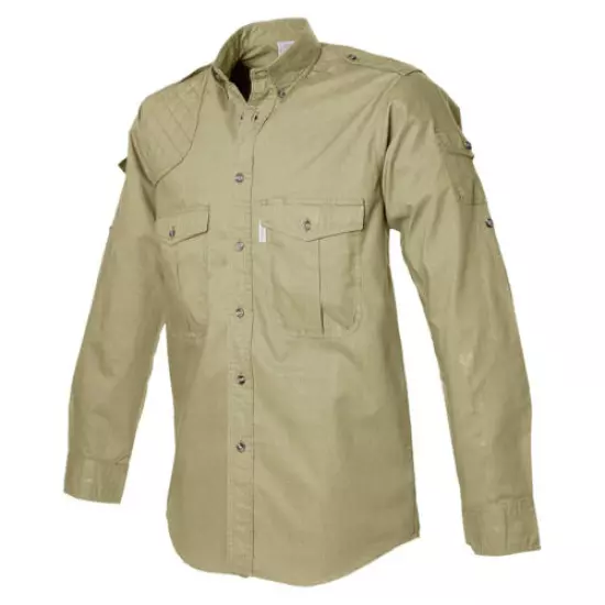 TAG SAFARI Mens Shooter Long Sleeve Khaki Shirt (MS-041L/S-P867-K)