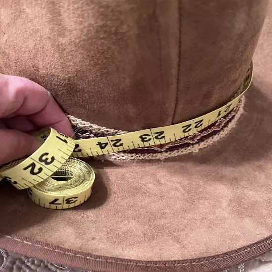 VTG Stetson Brushed Leather/ Beaver Western Hat Brown With Band