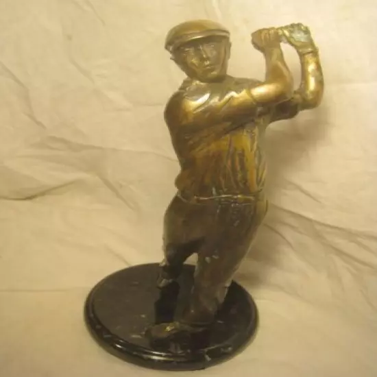 incomplete golfer figure golf statue marble & metal golfing *missing club damage