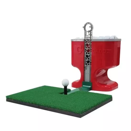 Golf Ball Dispenser On the Real Golf Course With Driving Mat