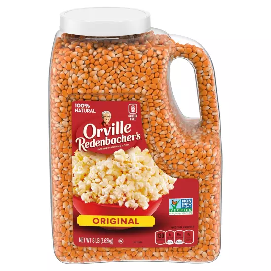 Orville Redenbacher's Original Gourmet Popcorn Kernels Yellow 8 LB Jug