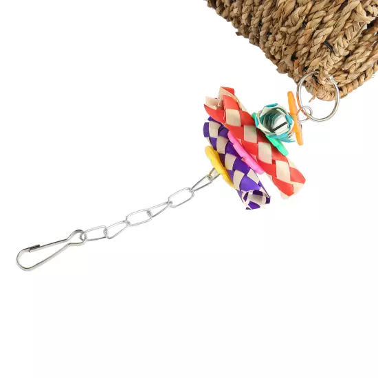 Parrot Grass Tunnel Chewing Relaxing Swing Bird Woven House Toy With Hole For