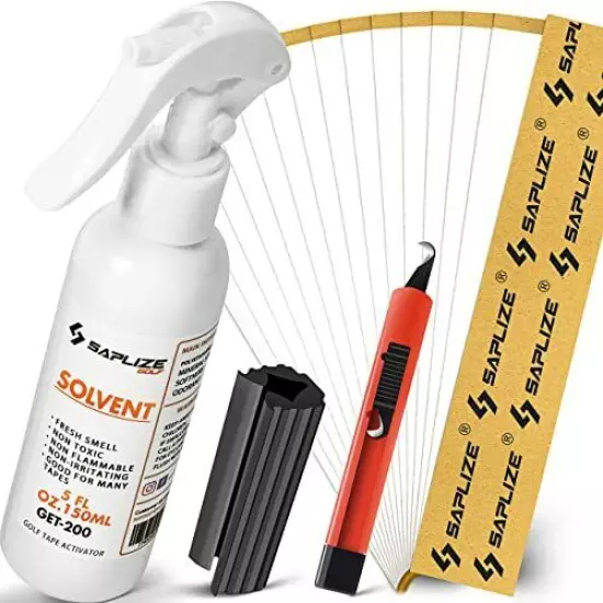 SAPLIZE Golf Regripping Kits with 15 Paper Tapes 5oz Solvent Vise Clamp and H...