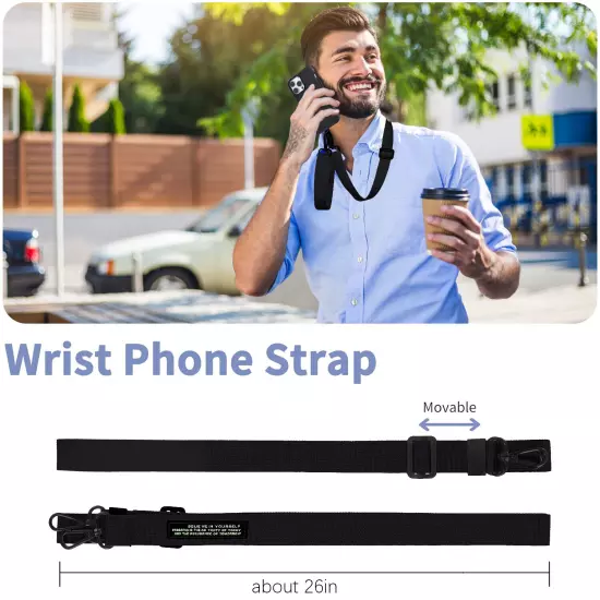 Phone Lanyard Nylon Adjustable Neck Strap + Pad Compatible with All Smartphone