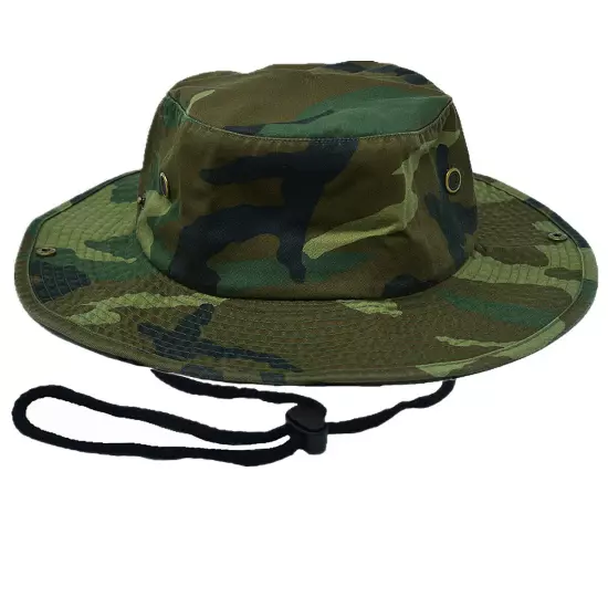 Unisex 100% Cotton Bucket Hat Fishing Camping Safari Boonie Sun Brim Summer Cap