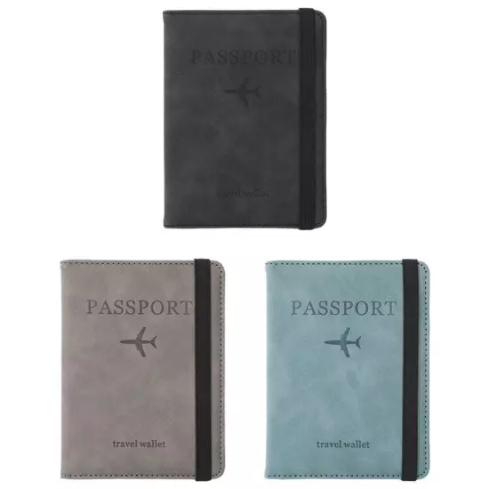 Passport Holder Protector Cover Wallet PU Leather Travel Wallet Block