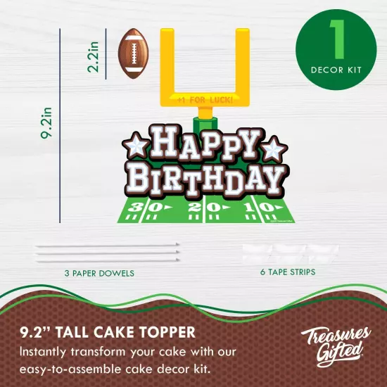 Happy Birthday Football Cake Topper - Football Party Decorations - Football Part