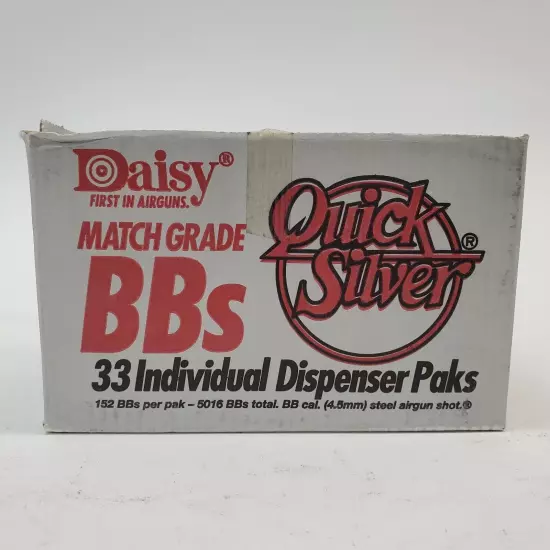 Vtg Daisy Match Grade BB's Quick Silver 4.5mm - 30 Sealed Packs