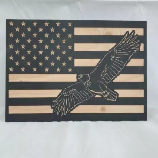 19" American Flag Flying Eagle handgun concealment cabinet hidden gun storage