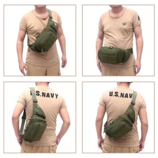 Concealed Tactical Fanny Pack Gun Carry Pouch Military Pistol Holster Waist Bag