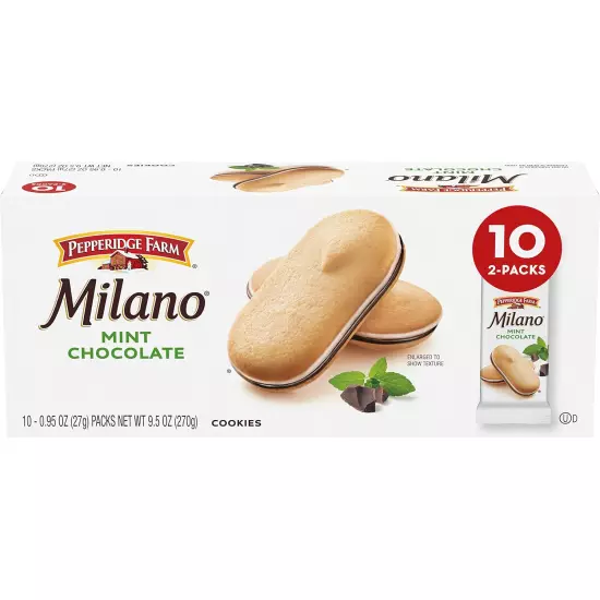 Milano Cookies, Mint, 10 Packs, 2 Cookies per Pack