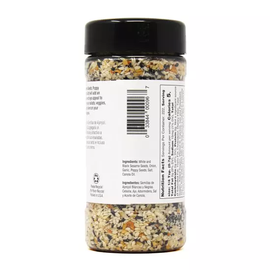 Everything Bagel Mix Seasoning, 5.5 Ounce Bottle