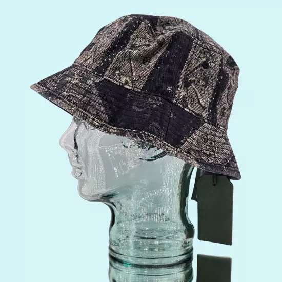 All Saints Hat Bucket Hat Black Bandana Print Summer Grunge Vacation Outdoor New