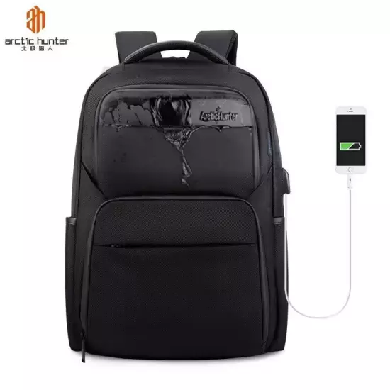 ARCTIC HUNTER Waterproof USB Charge Men Laptop Backpack Business school bag