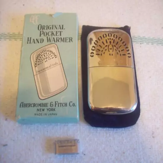 Vintage Abercrombie & Fitch Pocket Hand Warmer with Box. Peacock.