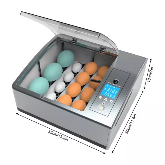 16 Chicken Egg Incubator Fit Hatching Eggs with Automatic Turner Temp Control US